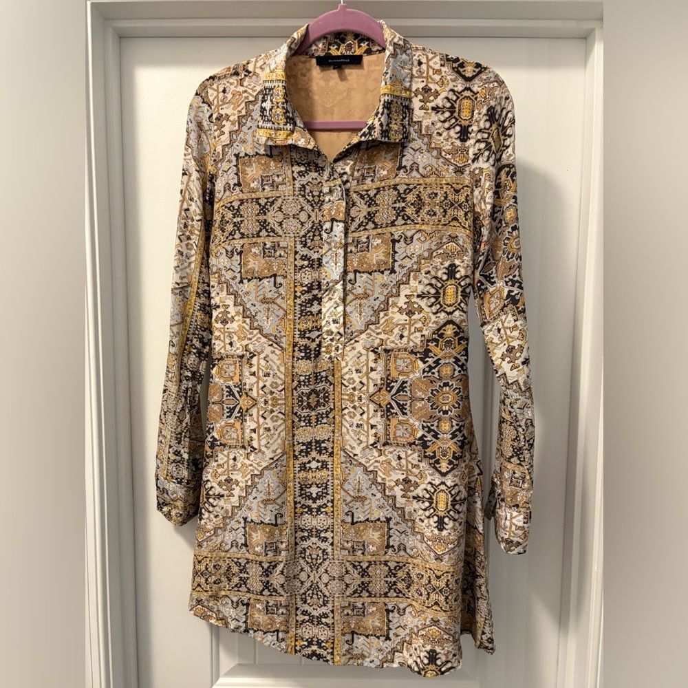 Olivaceous Multicolor Boho Inspired Patterned Dre… - image 3